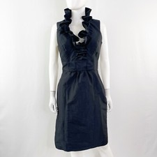 Alfred Sung Black Dress Size 6 Ruffled Collar Cocktail Gothic Witchcore