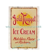 Gold Nugget Ice Cream Housewarming Gifts metal tin sign good bedroom designs