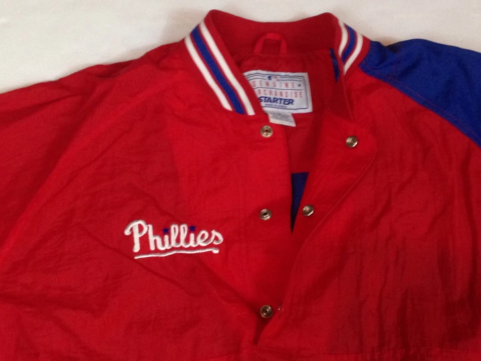 Vintage 90s STARTER Philadelphia Phillies Pull-Over Windbreaker Jacket Mens - L - Image 2 of 4