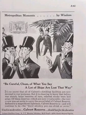 Calvert Reserve Metropolitan Moments Men Tophats OpSec Vintage Print Ad 1943