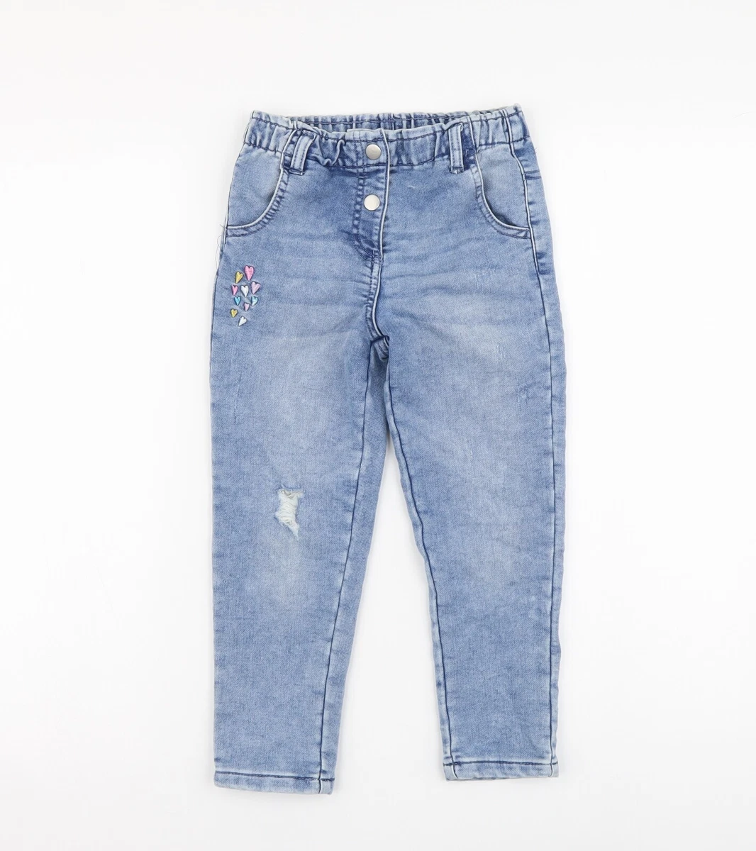 Dunnes Stores Girls Blue Cotton Skinny Jeans Size 4 5 Years