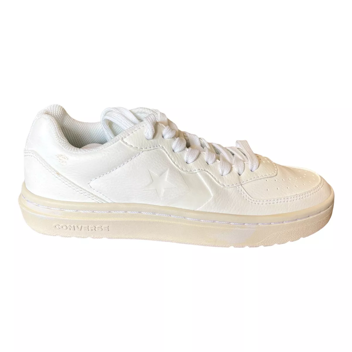 Converse white top leather trainers ladies