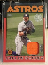 2021 Topps Baseball CARLOS CORREA 1986 Red Jersey Relic Card # 11/25 - ASTROS