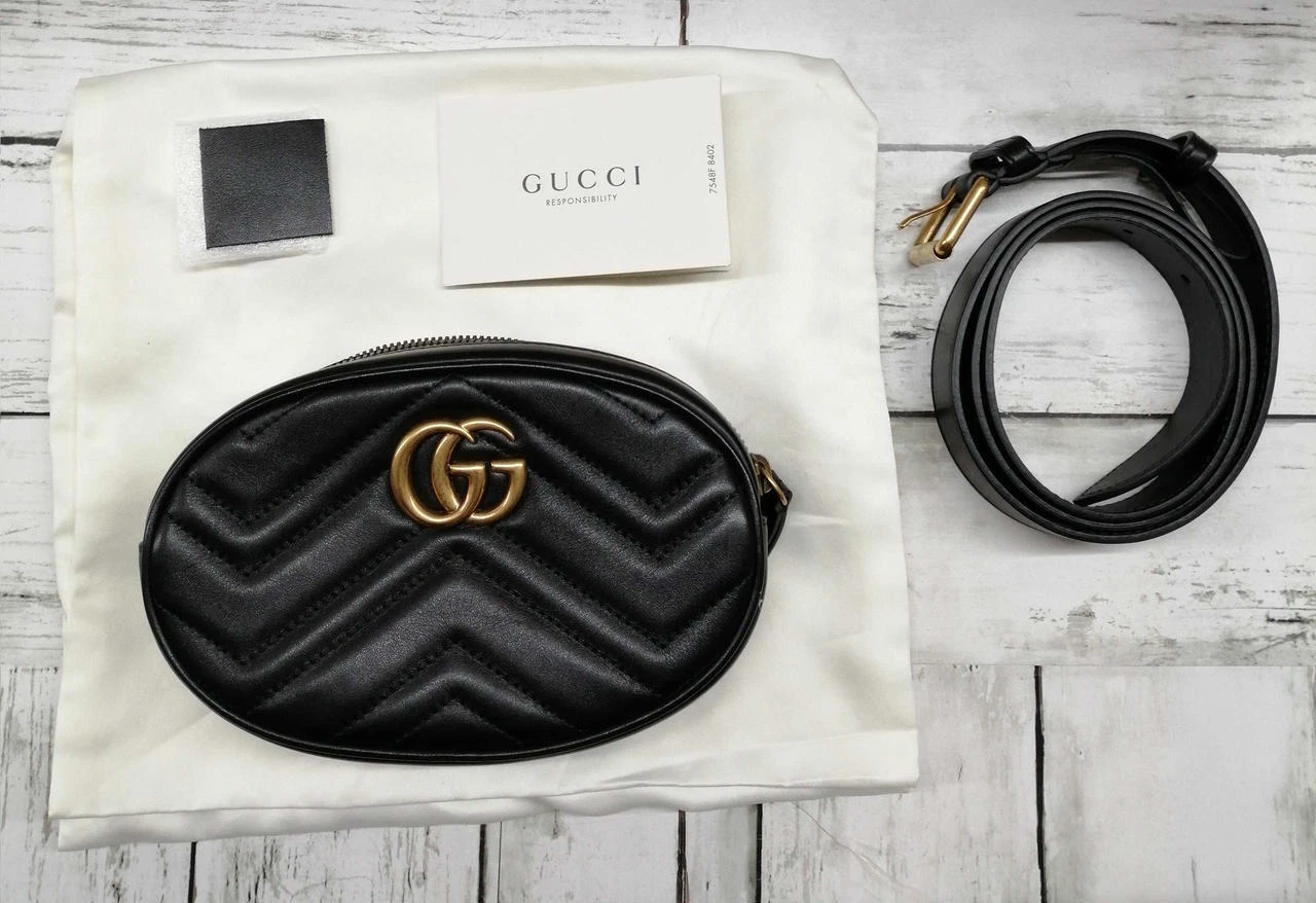 Sac taille Gucci 476434 525040/rayures sales Gucci/Gg Marmont