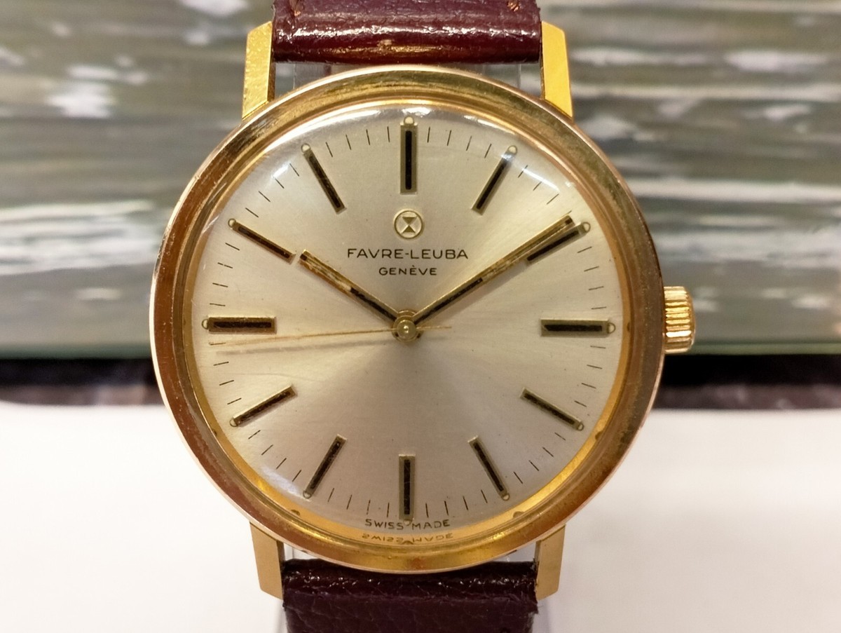 Vintage FAVRE LEUBA GENEVE 手巻き ローマン文字盤 Vintage Favre LEUBA Twin Power Manual WINDING Swiss Wristwatch for