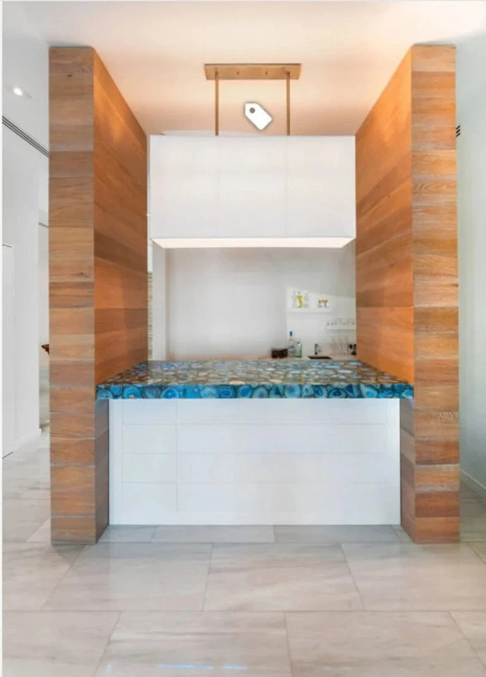 Blue Agate Stone Slab Table, Dining, Sofa, Center Table Top, Gemstone Arts Table - Image 4 of 4