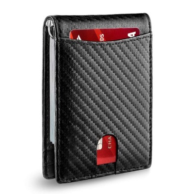 Minimalist Slim Wallet for Men with Money Clip RFID Blocking Front Po JIFS Y4