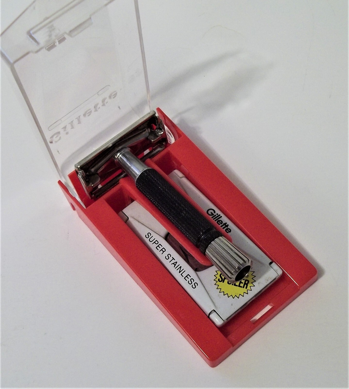 Vintage GILLETTE Safety Razor Super Speed Case & Blades Sanitized & Polished O1 eBay