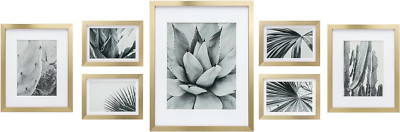 7 Pack Gold Gallery Wall Picture Frames Sets With Decorative Botanic