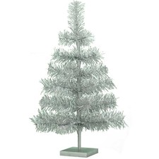 24 Silver Christmas Tree Silver Feather Tinse...