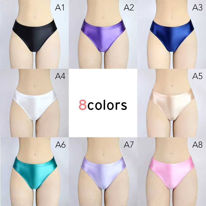 MJINM Mujeres Sexy Brillante Brillante Pantalones de Natación Cintura Alta Opaco Deportes Gimnasio Bragas  Foto 3 de 4