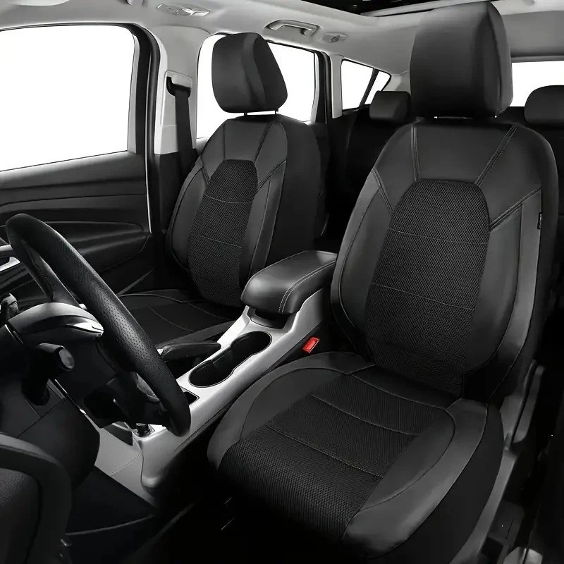 Juego completo de 5 asientos de cuero sintético negro de lujo para todos Mercedes-Benz Foto 2 de 4