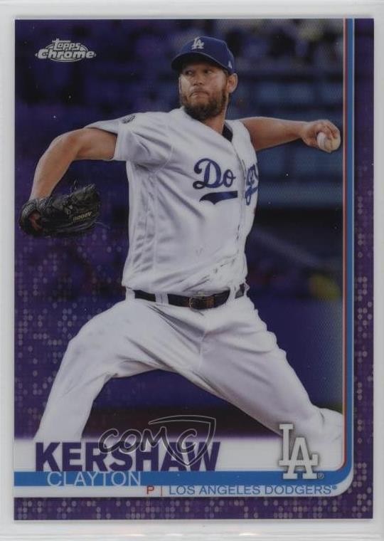 2019 Topps Chrome Purple Refractor 243/299 Clayton Kershaw #112 11p9