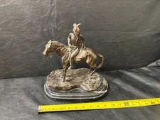 Bronze Metal Statue art figure Native American Indian on Horse 1905