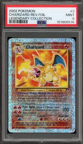 Pokemon Charizard Legendary Coll. Reverse Holo Rare #3 PSA 9 Mint
