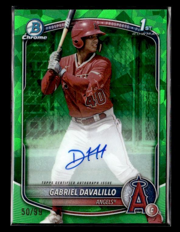 2025 Bowman Chrome Sapphire #CPSA-GD Gabriel Davalillo Auto Green /99 Angels