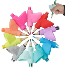 Booshow Pencil Grips - 10 Pack Kids Ergonomic Training Pencil Grippers