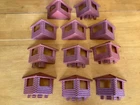 Vintage Marx Fort Apache Playset Stockade Blockhouse Pieces in Redish Brown