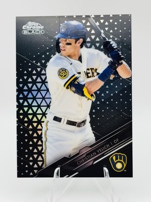 2020 Topps Chrome Black Refractor 177/199 Christian Yelich #93