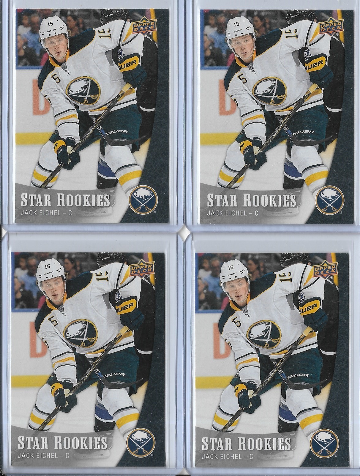 4 count 2015-16 Upper Deck Star Rookie JACK EICHEL RC Rookie lot #25