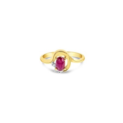 Ovaler Rubin Diamant Vintage Statement Ring