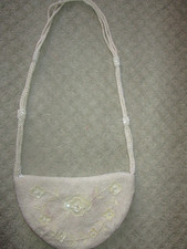 1985 Handmade Beaded Handbag w/ Long Strap Bells  Rags Leslie Kaplan Purse