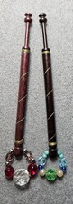 2 Wire Bound Lace Making Bobbins with Spangles