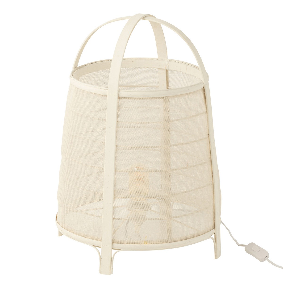 Lampe à poser en bambou blanc Rya de 52cm pour éclairage de table