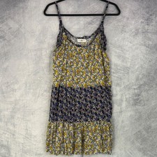 Natural Life tiered Mini Dress patchwork Boho festival Sz M whimsical feminine