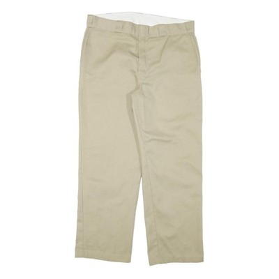 DICKIES Herren Regular Fit Beige Baumwollmix Hose W34 L28 Classic Reißverschluss
