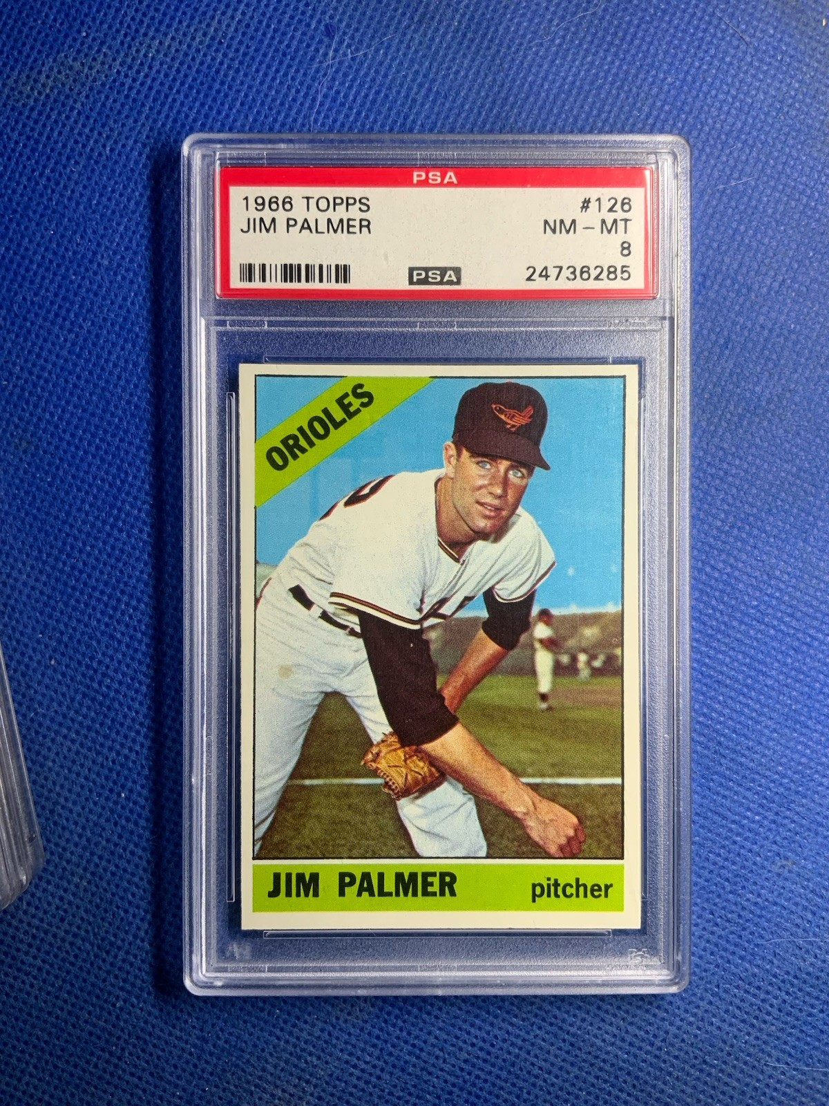 1966 Topps Jim Palmer (Baltimore Orioles) #126 HOF RC Psa 8