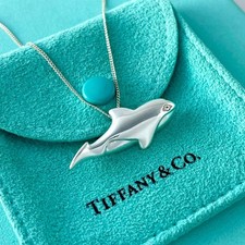 Authentic Tiffany & Co. killer whale Animal Motif Necklace 925 18.7