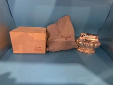Vintage Ronson Crown Silver Plated Table Lighter With Bag and Box