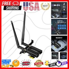 AC1200 WiFi 5 PCIe Card with Low-Profile Bracket for Desktop PC, Intel 7265 C...