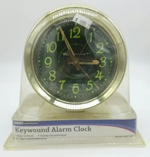 Vintage Alarm Clock Glow In The Dark Living Solutions Keywound New In Package