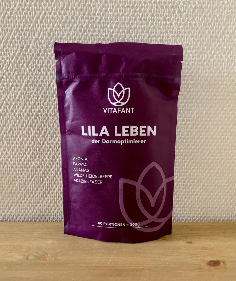 Vitafant Lila Leben-Superfood Shake Pulver mit Spirulina, Gerstengras,Matcha-NEU
