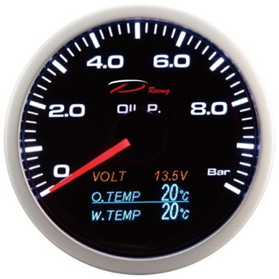4in1 Öldruck Anzeige + Öltemperatur Wassertemperatur Volt - Multi-gauge OLED sch
