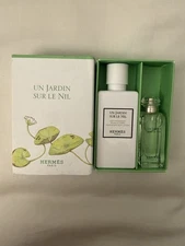 hermes un jardin sur le nil body lotion 40ml and EDT Perfume 7.5cm,new In Box