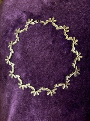 Vintage Kelim Schmuck Halskette He Loves Me He Loves Me Not Matt Silber 925