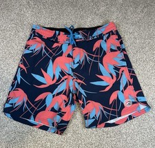 Vintage Surf Style 90's Hawaiian Floral Beach Board Shorts Drawstring Retro 34