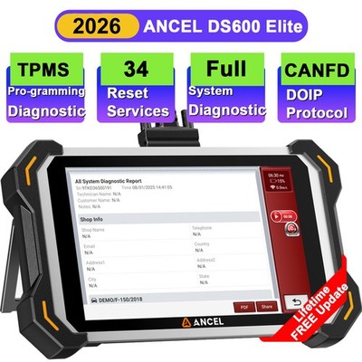 ANCEL DS600 Elite OBD2 Car Scanner Full System Diagnostic Tool ECU Coding