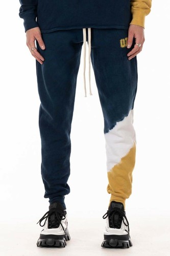 Original Paperbacks Men's Brighton Striped Leg Tie Dye Joggers Blue Multi-Medium