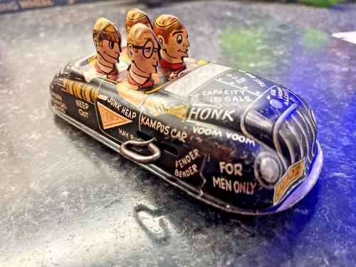 1950’s Crazy Kampus MARX Jumping Jalopy Wind Up Car Tin Toy Complete Working