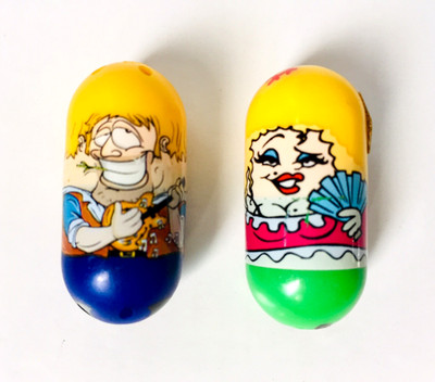 VINTAGE Mighty Beanz #28 Burlesque #22 Country Western Figure Lot of 2