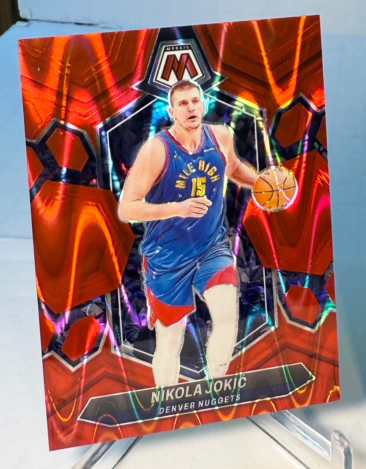 2023 Mosaic Nikola Jokic #47 Red Seismic Prizm /299