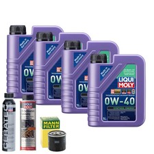 Motoröl 0W40 LIQUI MOLY Synthoil Energy 4L +MANN Ölfilter +Spülung +Cera Tec