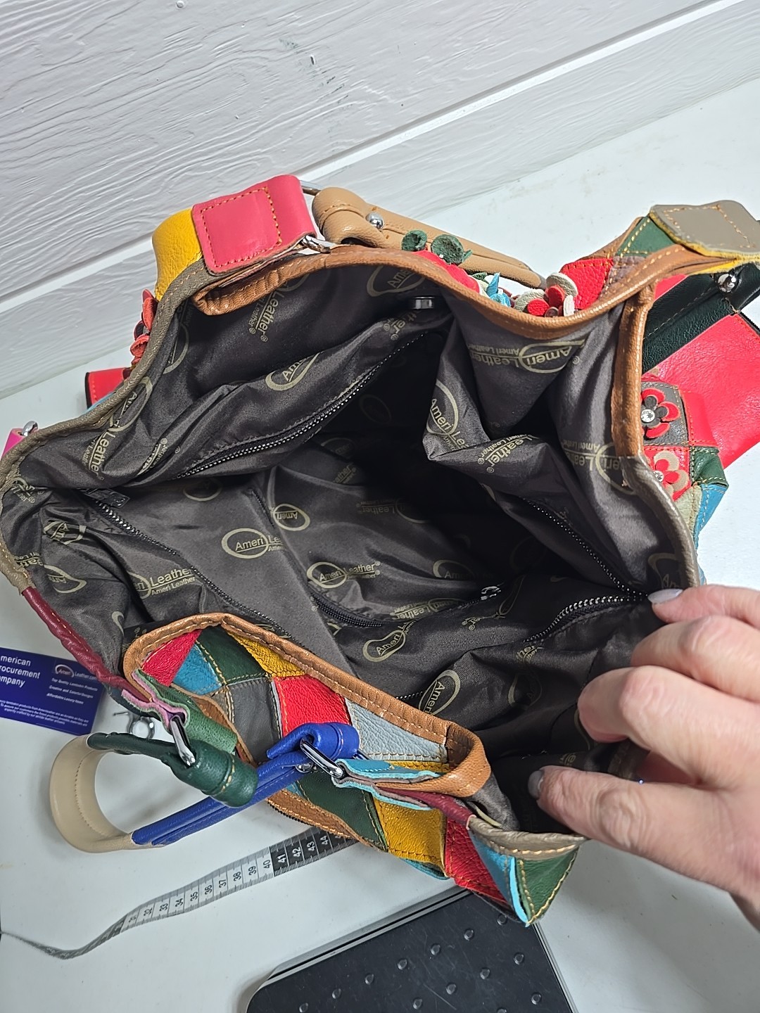 Ameri Leather Flower Patchwork Bag/Purse , Hobo ,… - image 13