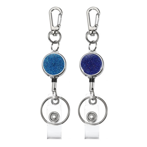 1 Pack Retractable Keychain Belt Clip, Retractable Badge Reel, Blue ...