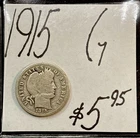 1915 Barber Silver Dime (G) Good Condition! ENN Coins