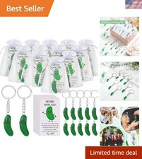 Emotional Support Pickle Keychain Set - 25 Keychains with Inspirational Messages
